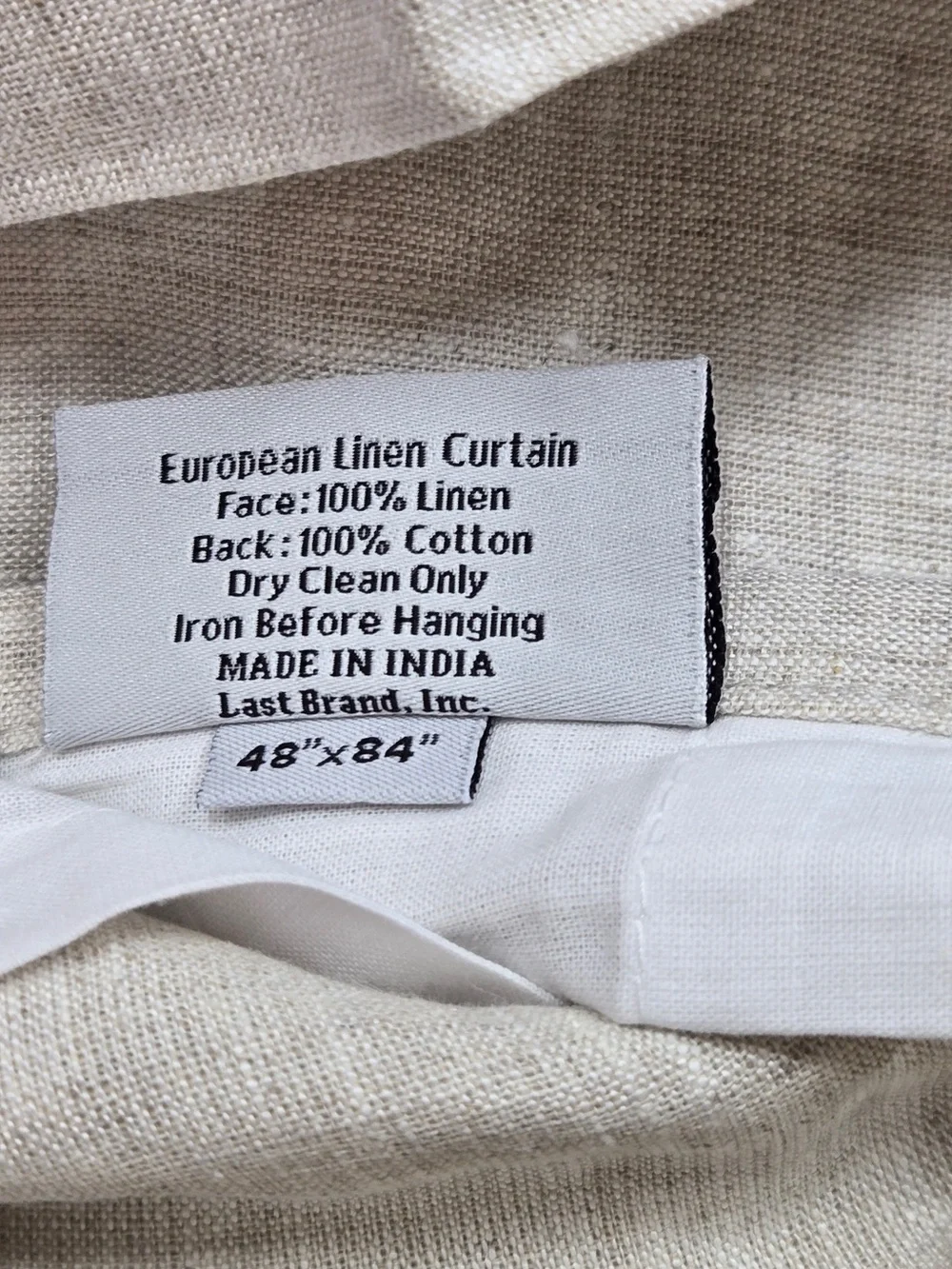 NWT QUINCE Set Of 2 48x84 European Linen Curtains Flax 0059